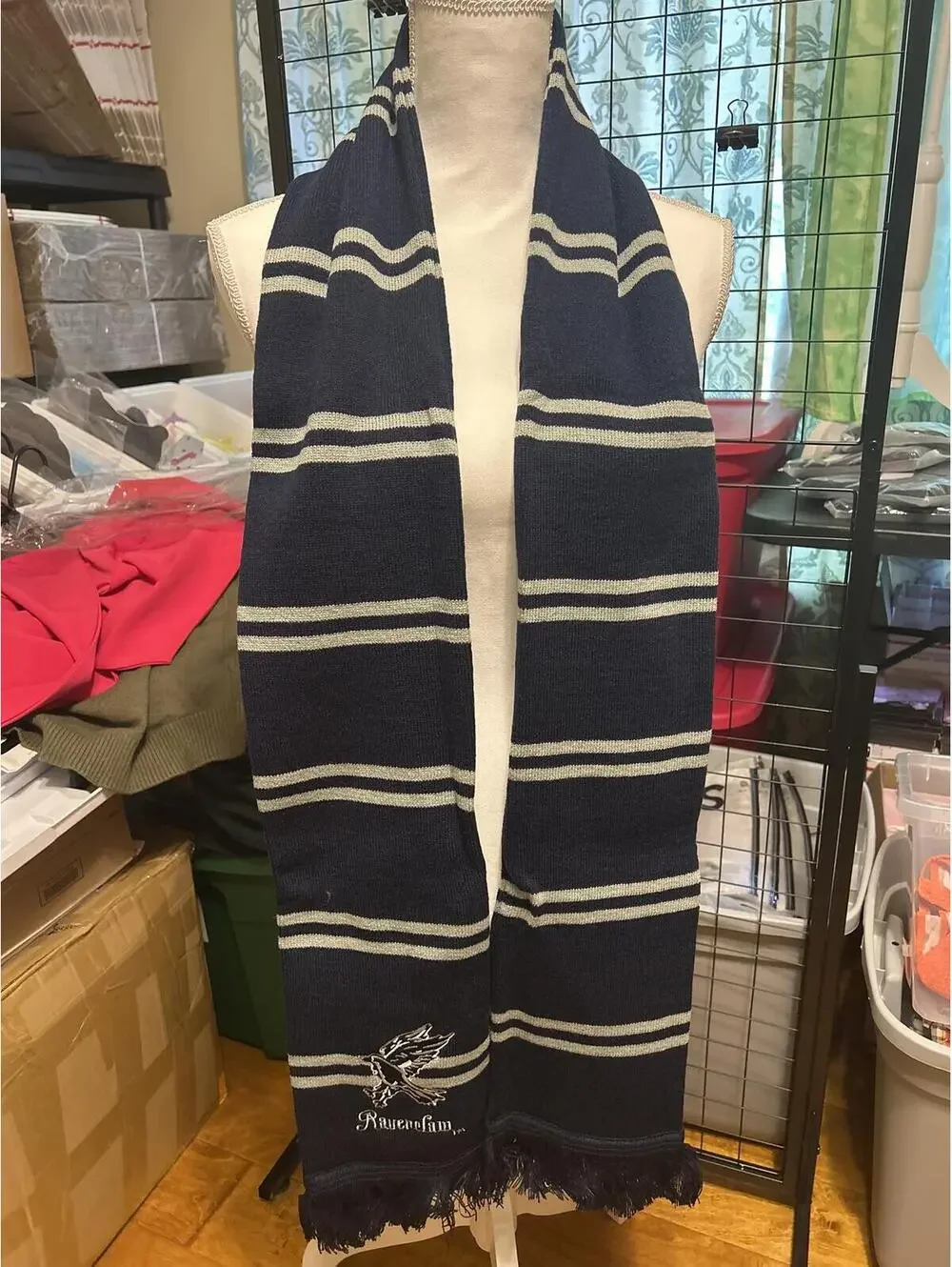 Ravenclaw House Scarf with Embroidered Crest